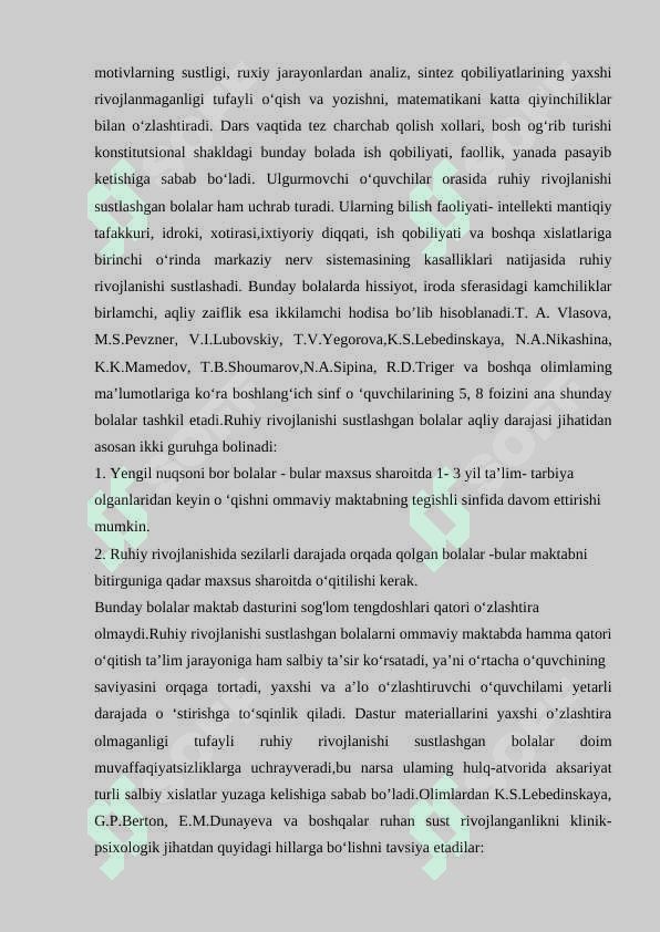 Ruhiy rivojlanishi sustlashgan bolalar taʼlim tarbiyasi 3