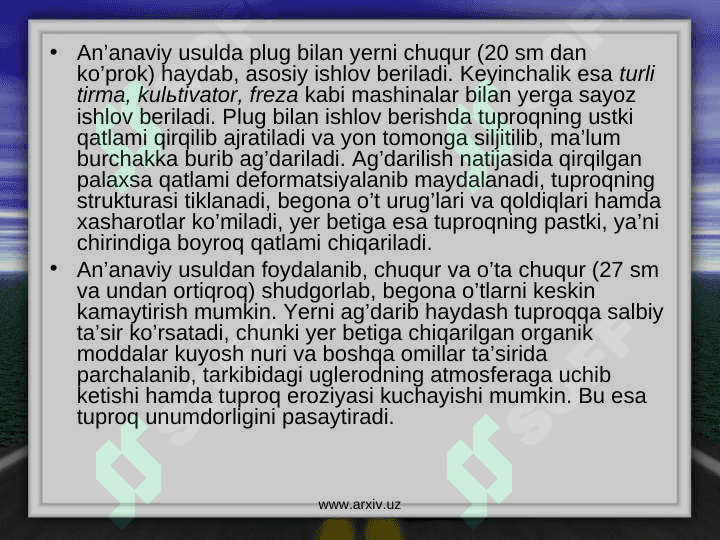 Tuproqqa ishlov berish 3