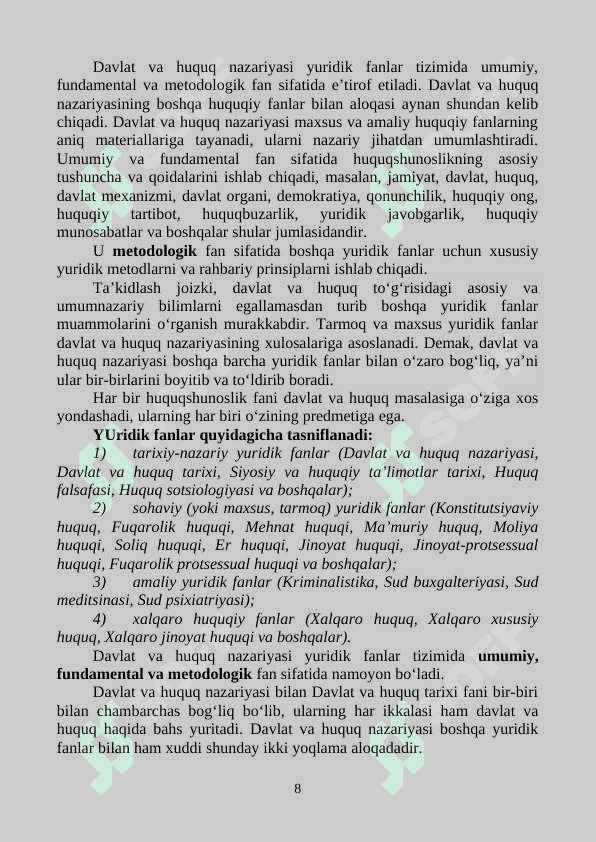 DAVLAT VA HUQUQ NAZARIYASI 8
