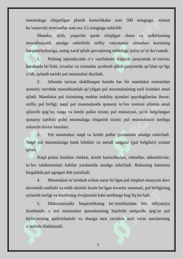 Valyuta kursi. 7