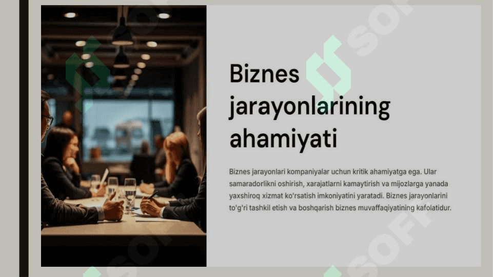 Biznes jarayonlarining ahamiyati 3