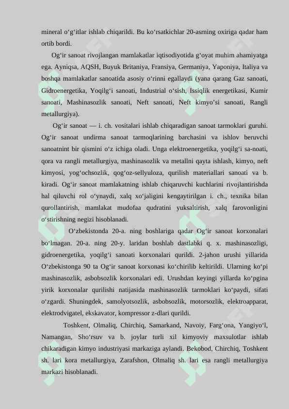 Markaziy Osiyo ogʻir sanoati 7
