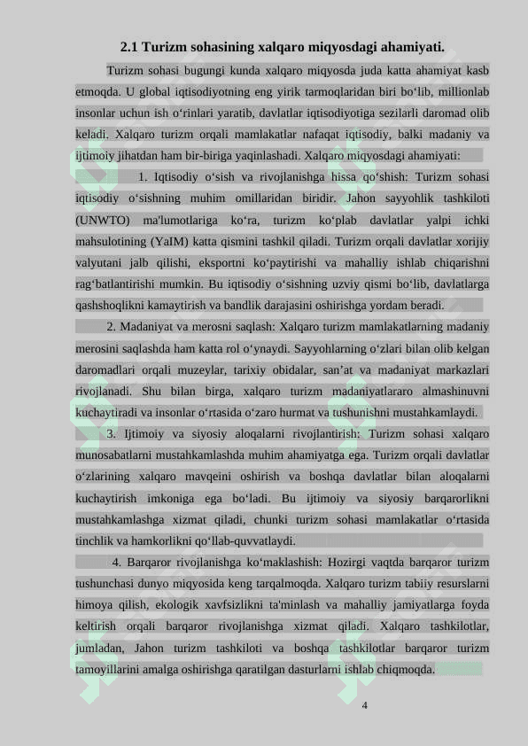 Xalqaro turistik tashkilotlarni turizm sohasida tutgan o’rni 4