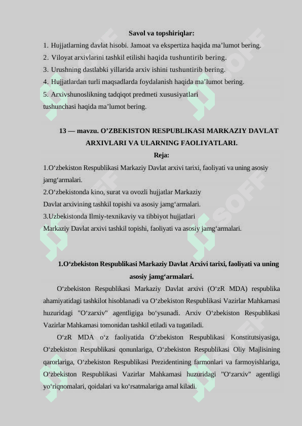 MUSTAQIL O‘ZBEKISTONDA ARXIV ISHI 7