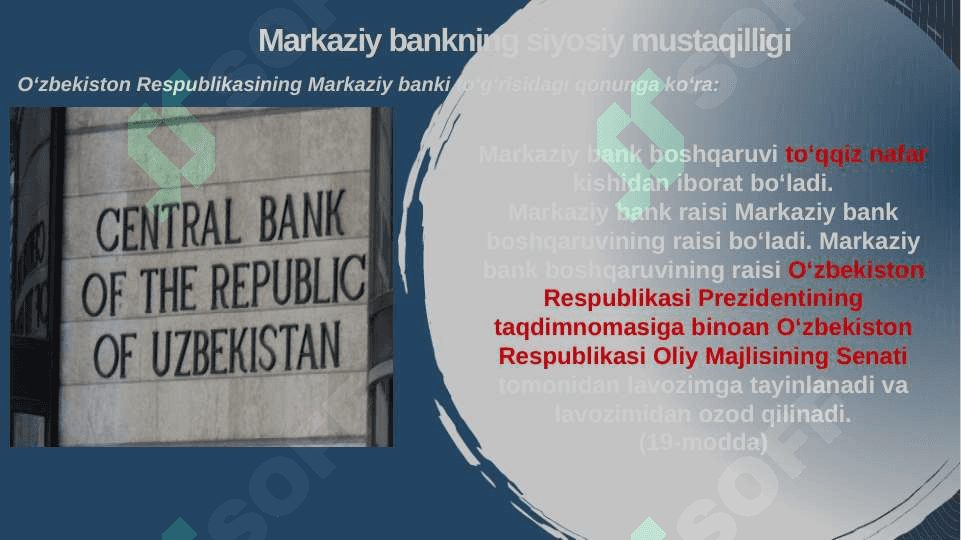 Markaziy Bankning mustaqilligi 8