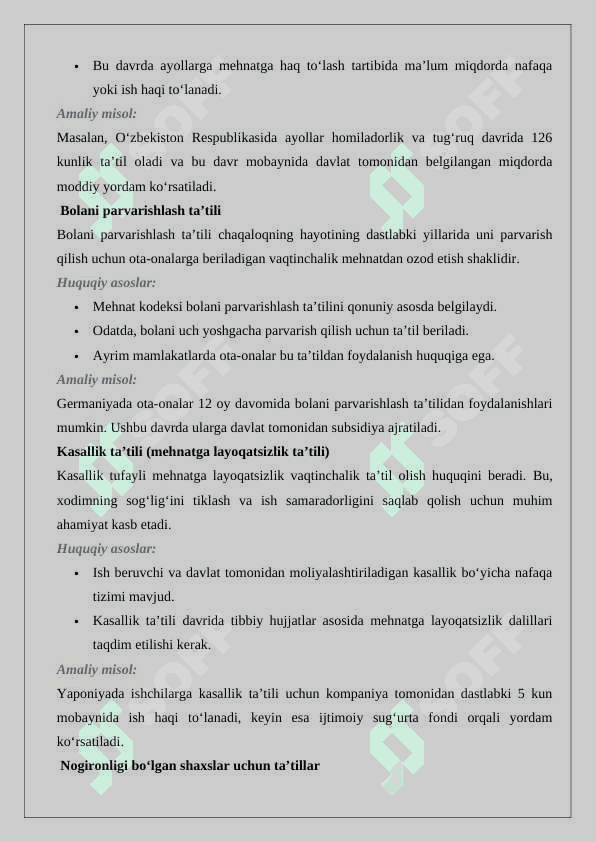 Ijtimoiy ta’tillar tushunchasi va turlari 5