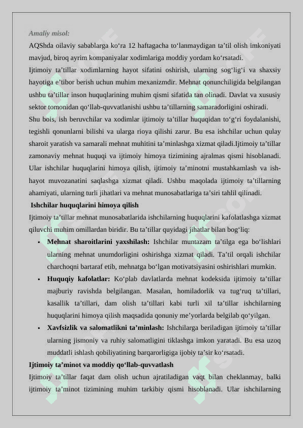 Ijtimoiy ta’tillar tushunchasi va turlari 7