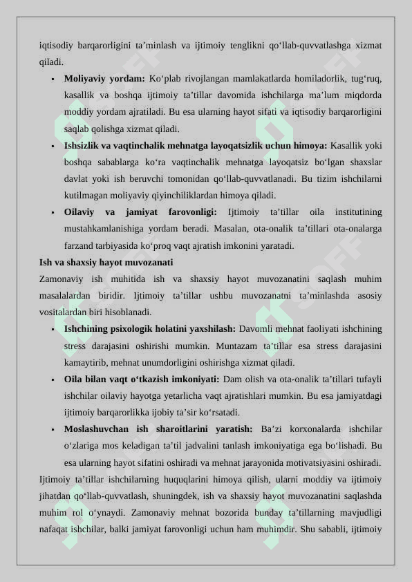 Ijtimoiy ta’tillar tushunchasi va turlari 8