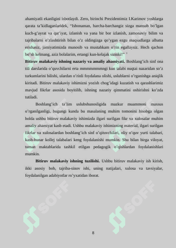 2-SINF ONA TILI DARSLARIDA SANOQ VA TARTIBNI BILDIRUVCHI SO’ZLAR USTIDA ISHLASH USLUBIYATI 8