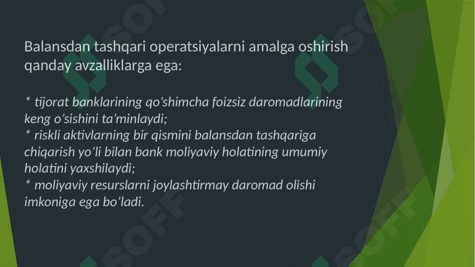 Banklarning balansdan tashqari operatsiyalari 4