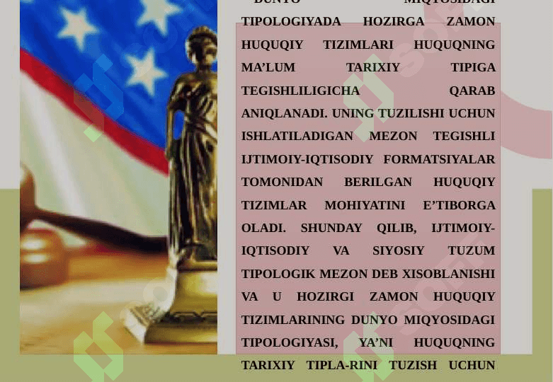 Huquqiy tizimlarni huquq  oilalarga ajratish mezonlari 3