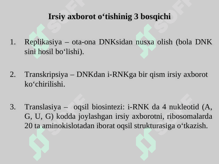 Replikasiyaning molekulyar  asoslari 3