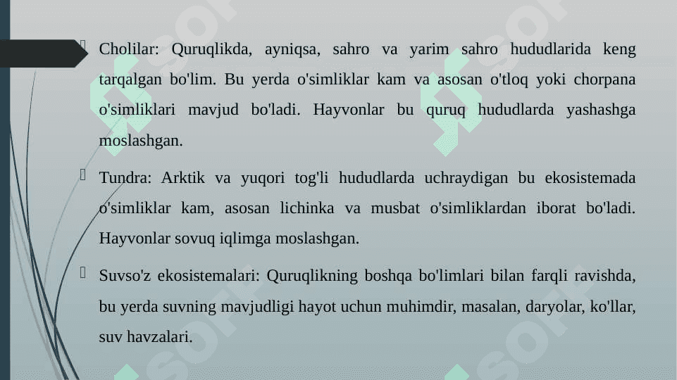 QURUQLIK BIOTIK SHOX BO'LIMLARI 4
