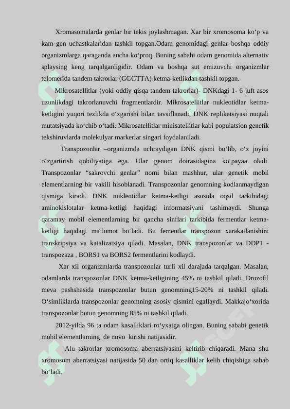 GENLAR GENOMDAGI LOKALIZATSIYASI. 3