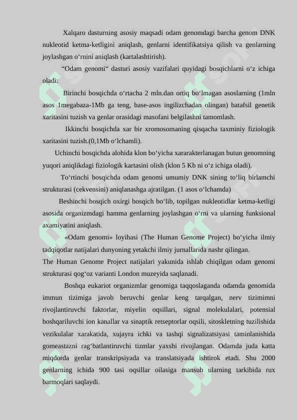 GENLAR GENOMDAGI LOKALIZATSIYASI. 6