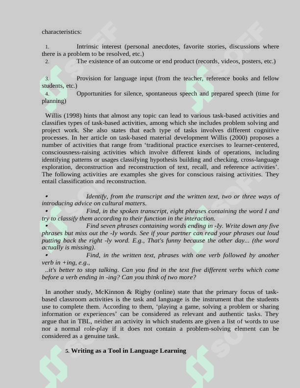 LEARNING VIA READINGS,DISCUSSIONS AND WRITTEN TASKS 8