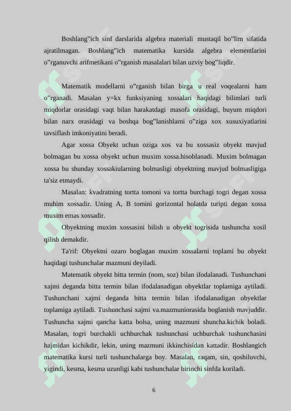 Boshlang`ich sinf matematika darslrida mantiq elementlari 6