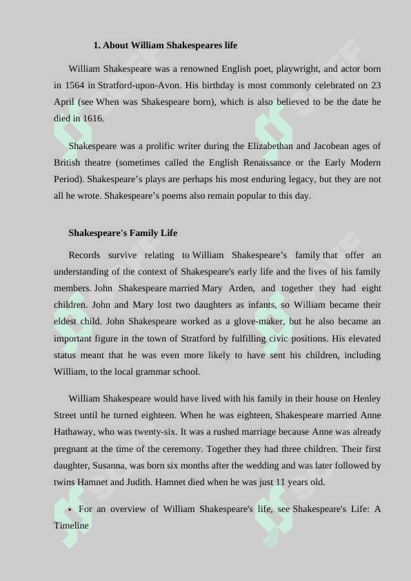William Shakespeares tradegies 5