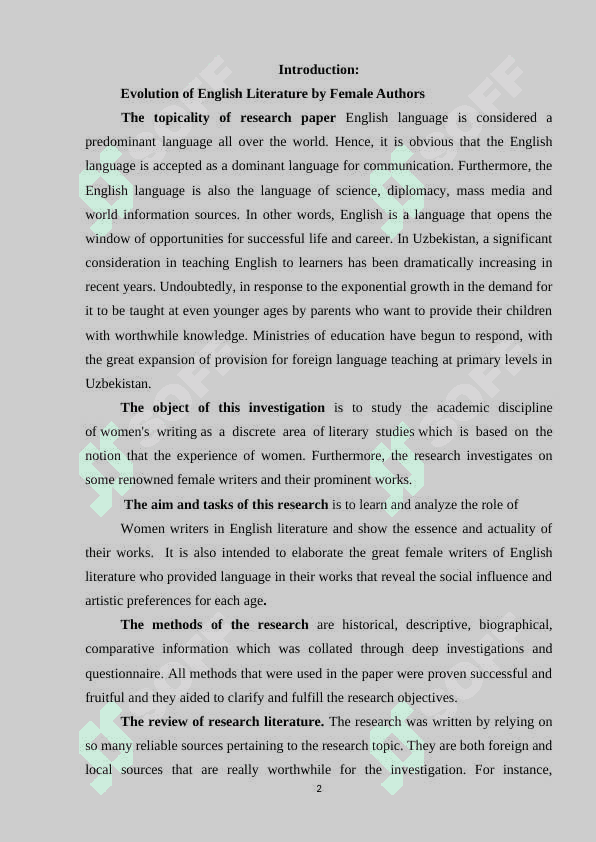 WOMEN WRITERS IN ENGLISH LITERATURE 2