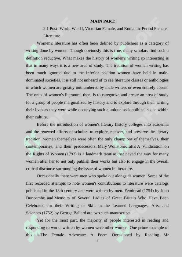 WOMEN WRITERS IN ENGLISH LITERATURE 4