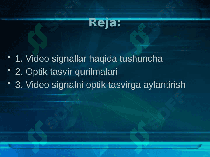 Video signalni optik tasvirga aylantirish 2