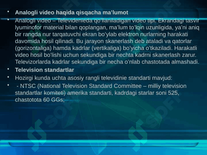 Video signalni optik tasvirga aylantirish 5