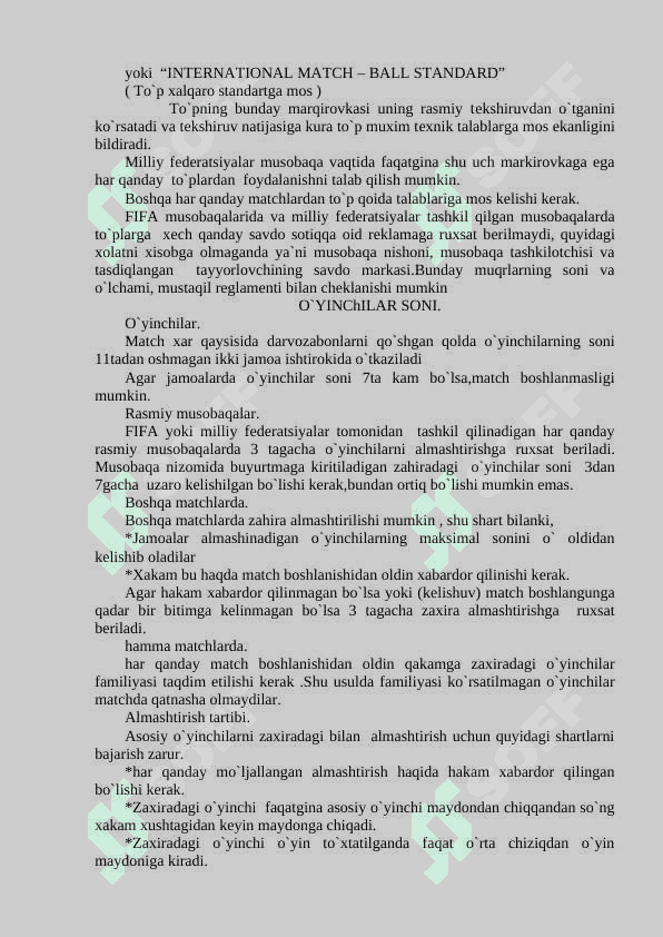 Futbol o`yinini paydo bo`lishi va qoidalari 6