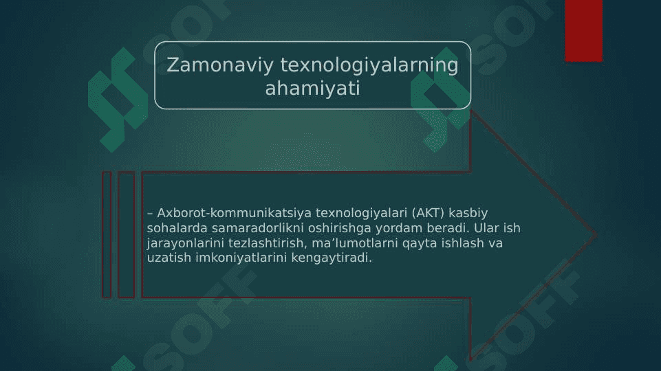 MAVZU:Kasbiy faolyatda zamonaviy axbarot kamunikatsiya texnalogiyalardan foydalanish 3
