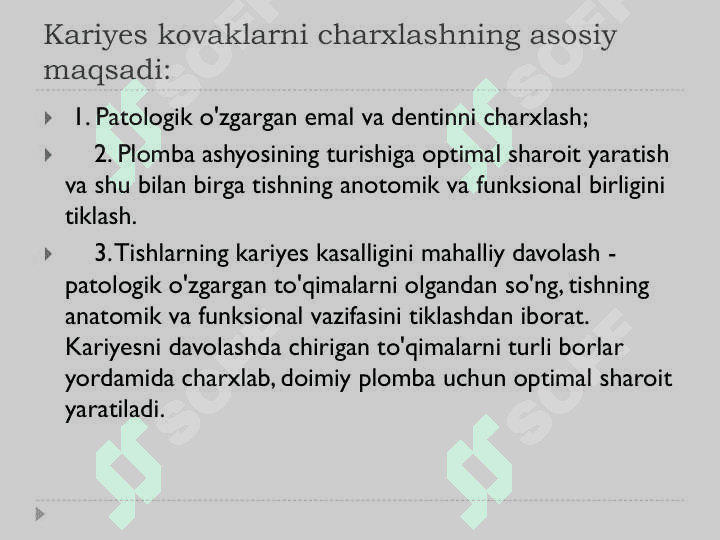 Blek bo’yicha 1 sinfli karioz kovaklarni restavratsiya qilish 2