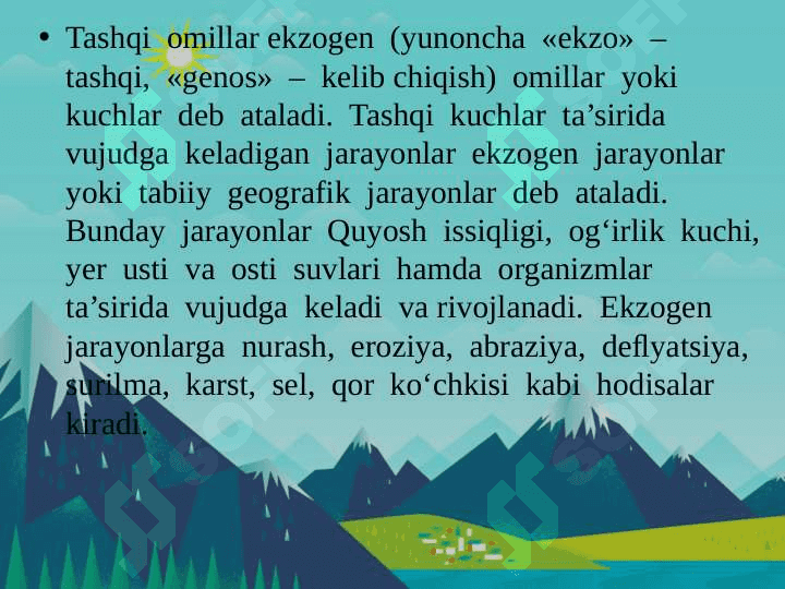 TABIIY GEOGRAFIK JARAYONLAR 8