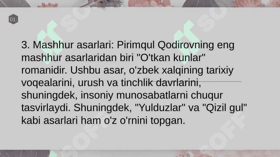 Primqul Qodirov mahoratli romannavis. 5