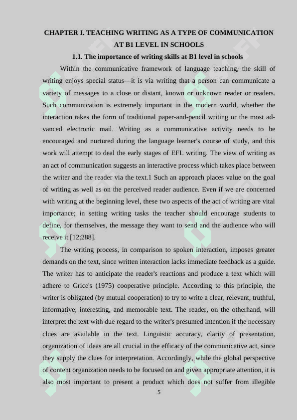 Teaching writing practice at B1 level in schools 5