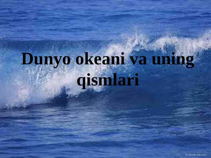 Dunyo okeani va uning qismlari