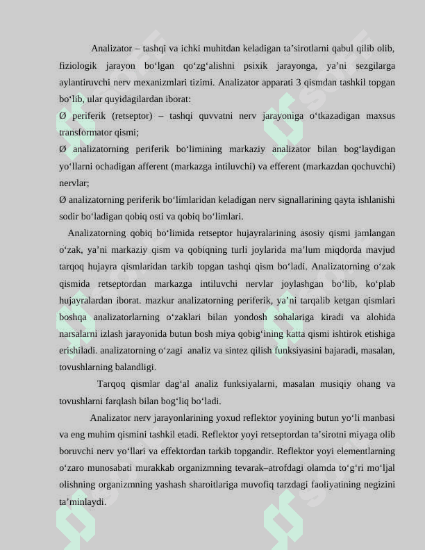 Sezgilar haqida umumiy tushuncha Sezgi turlari 5