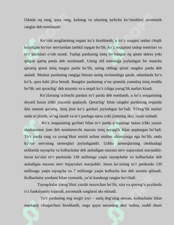 Sezgilar haqida umumiy tushuncha Sezgi turlari 8