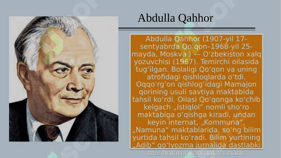 Abdulla Qahhor Hikoyanavis 3
