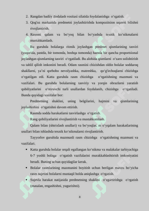 RASM CHIZISH MASHG‘ULOTLARINING O‘YIN BILAN BOG‘LIQLIGI 7