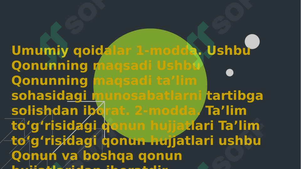 Mavzu:Oʻzbekiston Respublikasining "Taʼlim toʻgʻrisidagi qonuni " va uning mohiyati 2