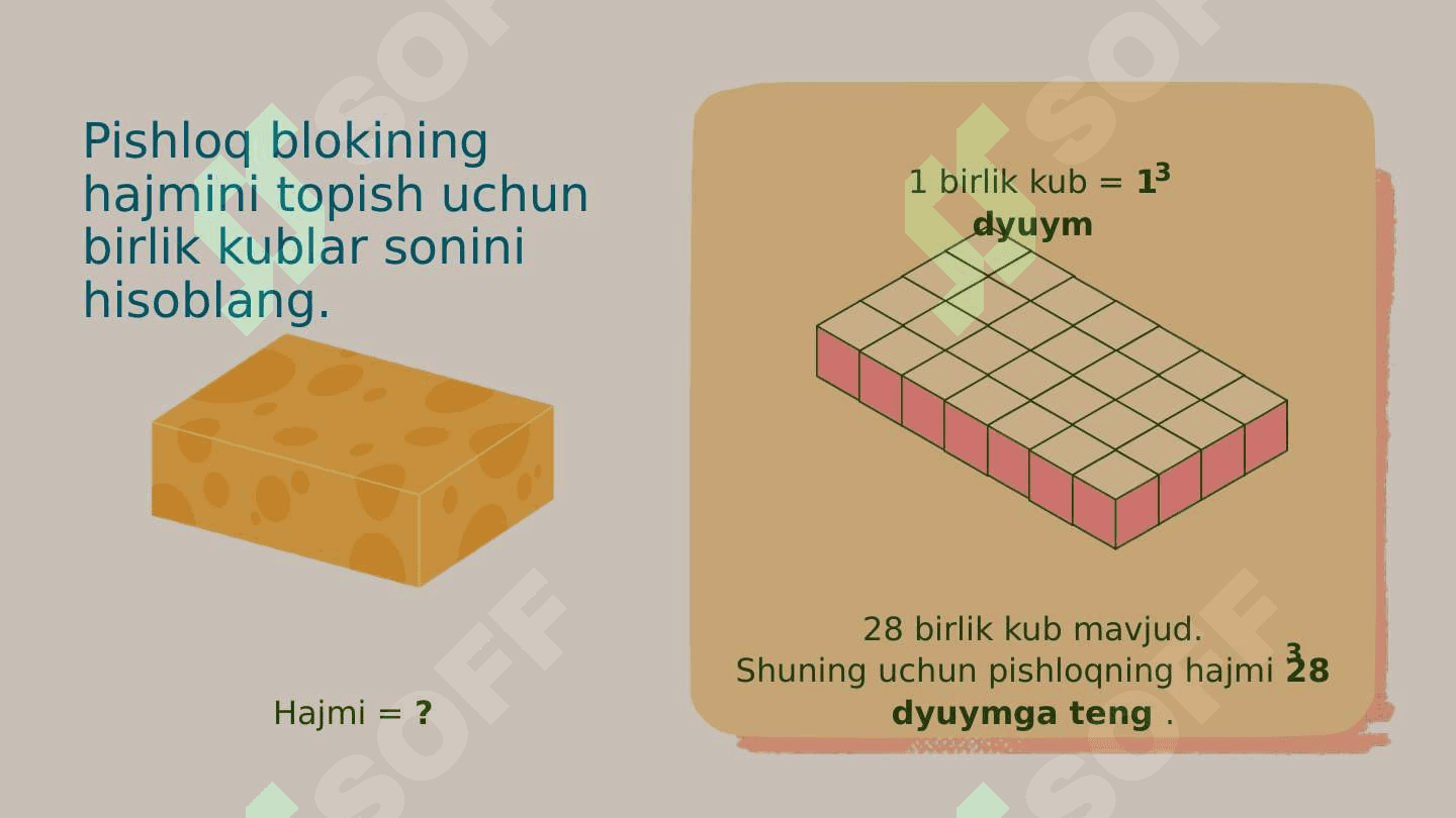 To'rtburchak prizmaning hajmi 7