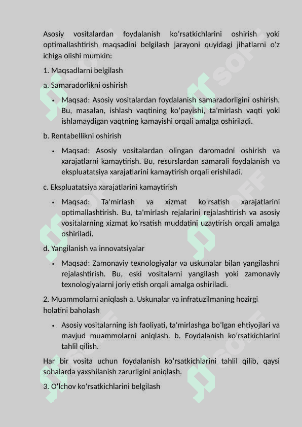 Asosiy vositalardan foydalanish  ko‘rsatkichlari. 3