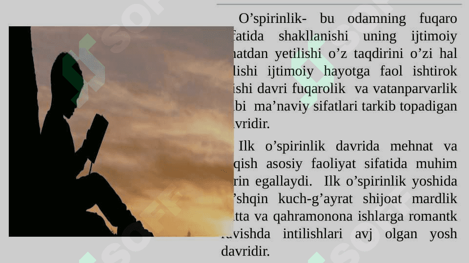 Ilk o'spirinlik va yoshlik davrida psixik rivojlanish xususiyatlari 3