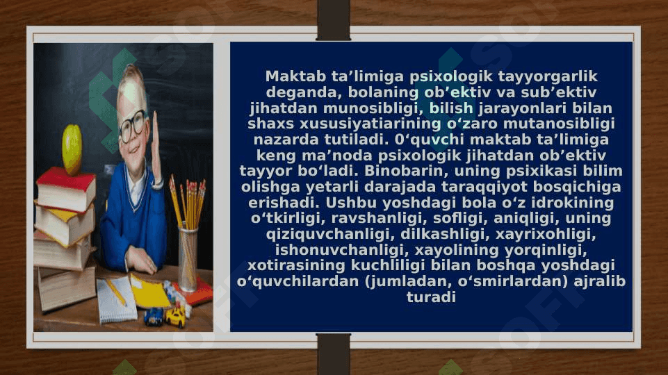 Kichik maktab yoshidagi o’quvchilar pisixikasining umumiy tushunchasi 4