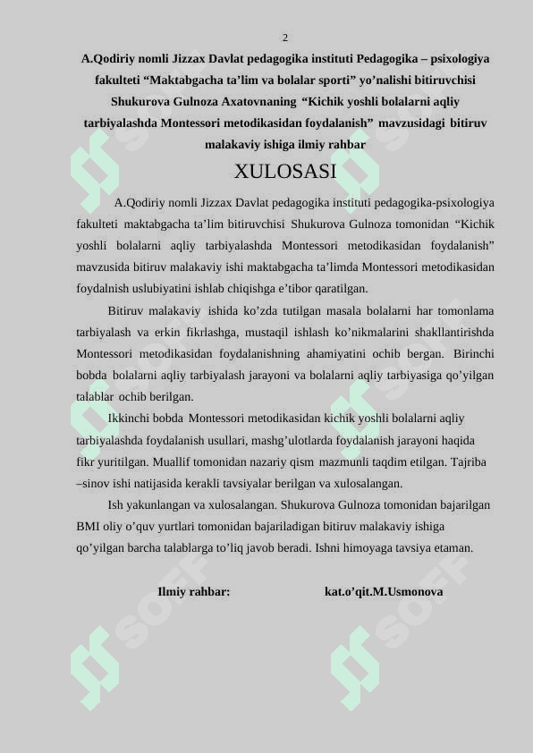 KICHIK YOSHLI BOLALARNI AQLIY TARBIYALASHDA MONTESSORI METODIKASIDAN FOYDALANISH 2