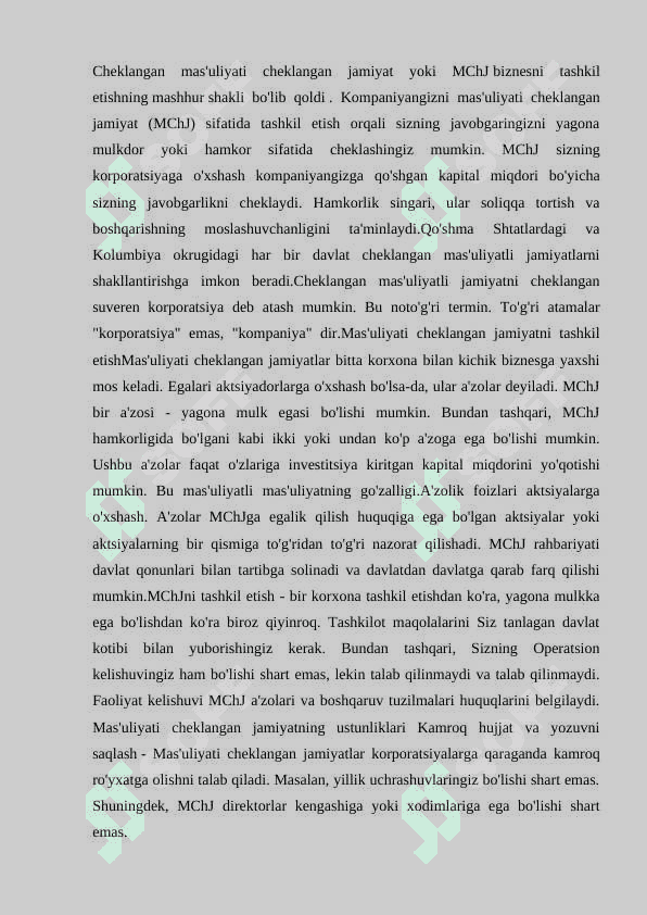 Masuliyati cheklangan jamiyatini tashkil etish 2