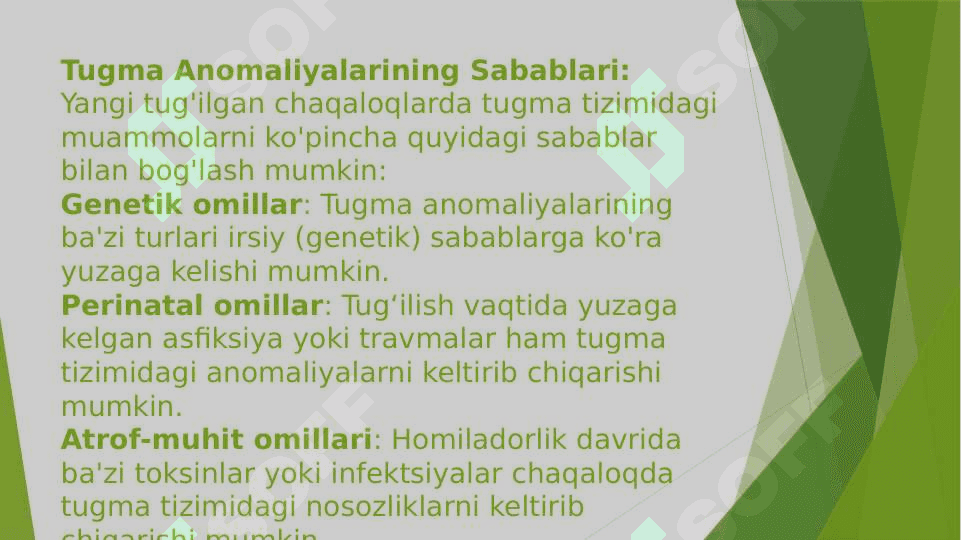 Tug’ma anomaliyalar.Chala tug’ilgan bolalardagi buzilishlar 4