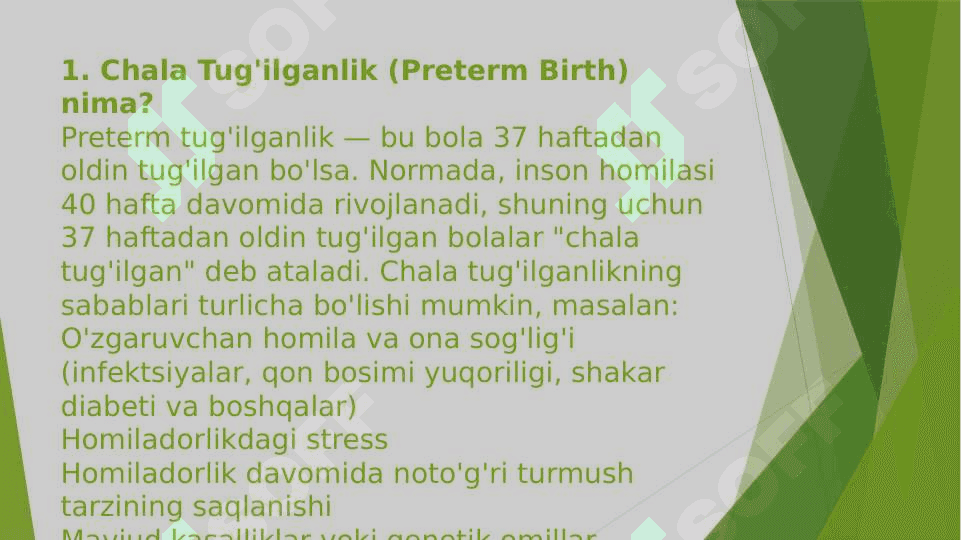 Tug’ma anomaliyalar.Chala tug’ilgan bolalardagi buzilishlar 8
