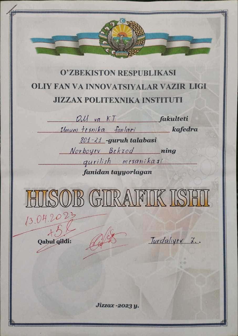 Ramalarni mustahkamlikka hisoblash