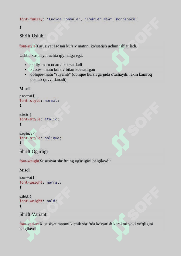 CSS da shriftlar bilan ishlash 3