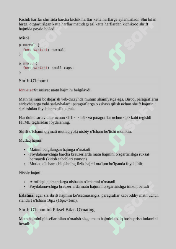 CSS da shriftlar bilan ishlash 4