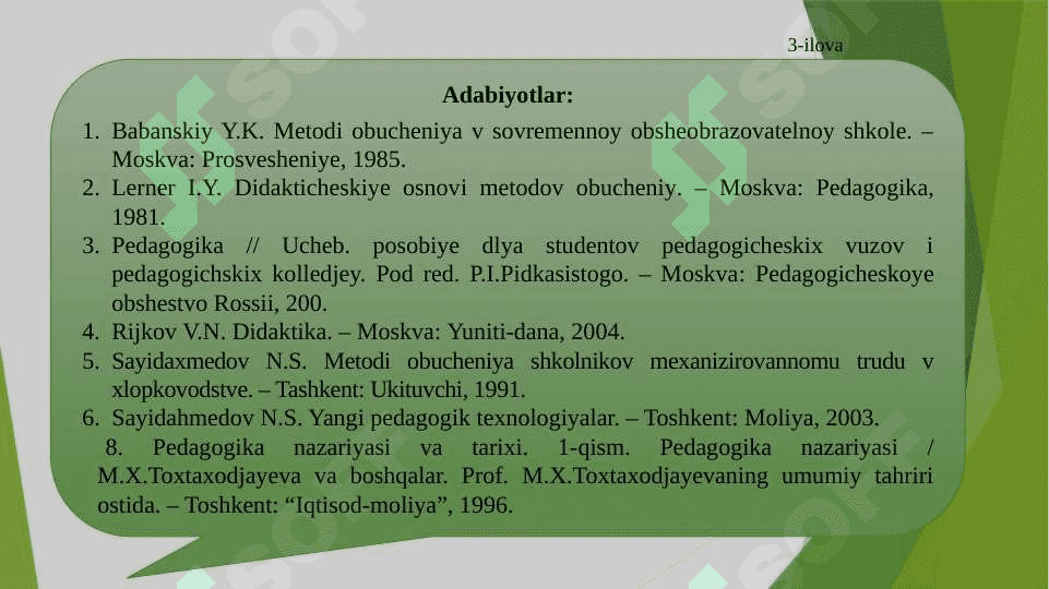 Ta’lim metodlari va vositalari 3